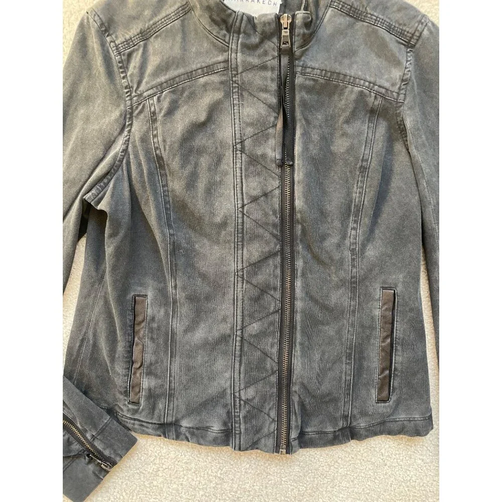 Anthropologie Marrakech Women's Small Harlow Asymmetrical Moto Jacket Leather - Picture 2 of 9